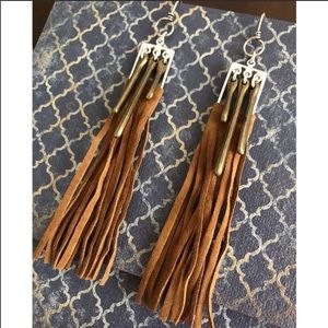 faux leather and metal earrings NWT